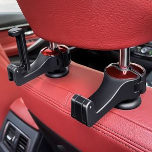 1PC Car Headrest Hidden Hook 2 in 1 Car Seat Hooks with Phone Holder for Purse BackpacksToysand Even Bottle Storage Organizer