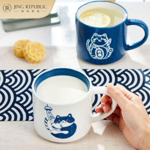 Cốc Cà Phê Gốm Sứ Hình Mèo Cưng Dễ Thương Dung Tích Lớn Kèm Đế Giữ Nhiệt Dùng Cho Gia Đình Và Cặp Đôi