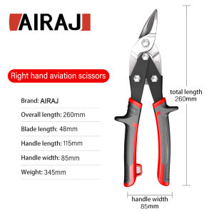AIRAJ Aviation Scissor Tin Snips Máy Cắt Thép Không Gỉ Đa Hướng Dụng Cụ Cầm Tay Cắt Tấm Kim Loại Đa Chức Năng Màu Xám