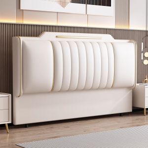Modern Minimalist Nordic Style Bed Headboard Soft Padded Single Purchase Solid Wood Technological Cloth Floor Standing Bed Frame