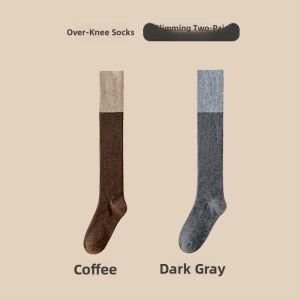 Miiow | Thickened Woolen Over-Knee Socks Womens Autumn Winter Warm Long Tube Stockings Anti-Slip Pressure Slimming Leg Effect MiiOW