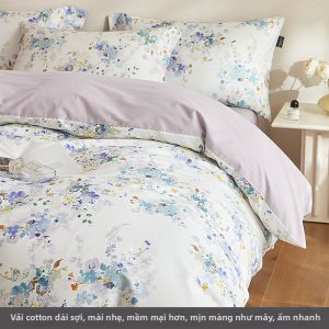 shui yang | Bộ Chăn Ga Gối 4 Món Flannel Cotton 100% Phong Cách Retro