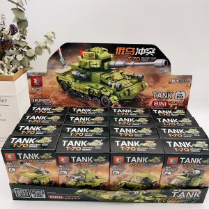 Military Base Aircraft Carrier and Tank Building Blocks Intellectual Toy