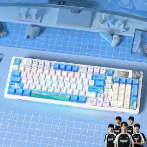AULA | Wireless 3-Mode Gaming Keyboard and Mouse Set 98 Keys Cyan Switch