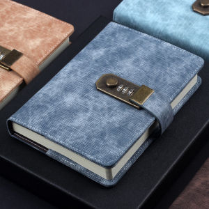 Password-Protected Noteboy Thickened Password Diary with Lock Password Lock Fingerprint College Student Extra Thick Notebook Notepad Minimalist Artsy Retro Encrypted Notebook Creative Young Adult Exquisite Journal Book