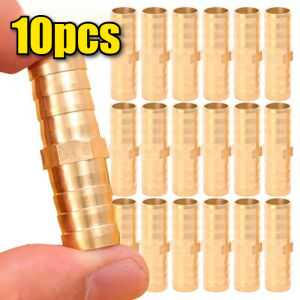 10Pcs Brass Double Pagoda Joint Straight Hose Pipe Fitting Garden Water Quick Connector Irrigation Adapter Copper Barbed Coupler