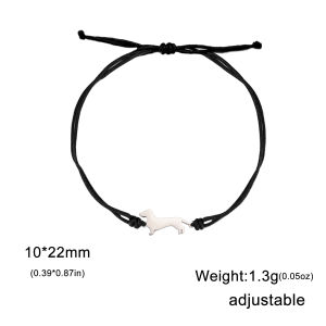 Pet Sausage Dog Bracelet Stainless Steel Mens and Womens Double Layer Chain Family Pet Jewelry Festival Party Gift