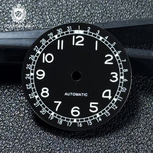 Nologo Pilot 28.5mm Military Field Dial White Arabic numerals Markings C3 spure lume SKX NH35A NH34A PT ETA MIYOTA Watch parth