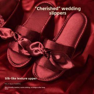 MONLEYTA | Wedding Couple Slippers Red Celebration High-End New Bridegroom Grooming Summer Lightweight Luxury Marital Shoes Home Slippers