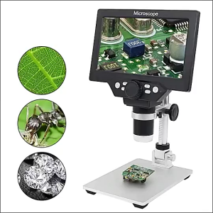 SATAS 7" IPS Digital Microscope 1200X Magnification 16MP Electron Microscopios for Repair Coins Jewelry