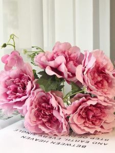 Lá Hoa Trà Lớn 5 Đầu Hoa Nhựa Hotel Décor Wedding Simulation Soft Decoration Flower Arrangement Scandinavian Minimalist