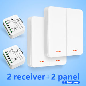 Công tắc đèn không dây mini RF433MHz WenQia AC220V không cần dây trung tính dây sống đơn tấm 86