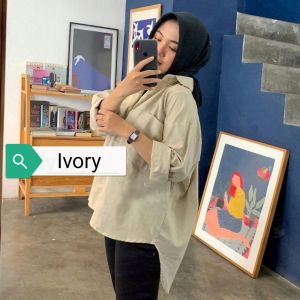 Kemeja oversize katun linen rami