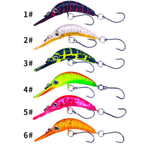 6pcs Ultra-Light 5.2cm 2.6g Minnow kit Popper – Micro Fishing Lure with single Hook for Panfish Bass Trout