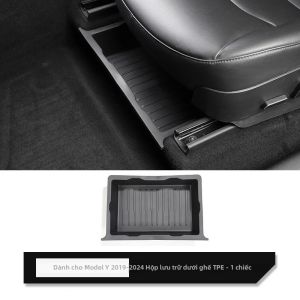 Hộp Đựng Đồ Dưới Ghế TPE Cho Xe Tesla Model Y Hộp Đựng Đồ Dưới Ghế Có Thể Điều Chỉnh Ngăn Chứa Đồ Ẩn Khay Ghế Phụ Kiện