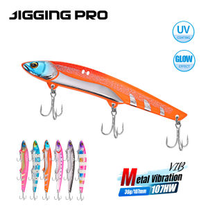 JIGGING PRO Metal VIB Fishing Lure 107mm 36g Long Cast Three Hooks Spinner Spoon Sea Fishing Hard Baits For Bass Metal Jigging