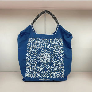 Japanese Style Ball Chain HANAFUJI Embroider Shopping Bag Niche Style Nylon Handbag Eco-friendly Bag New Arrival Cloth Bag Embroider