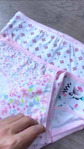 Kids 12 Pcs Fashion Girls Triangle Panty Cute Cartoon Print Kids Underpants Cotton 2-12 Year Old