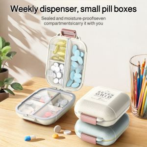 Portable Pill Boxes Weekly Divided Onthego Compartment Organizer