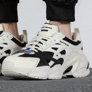 Skechers | Skechers Mens STAMINA Dad Shoes Retro Panda Wear-Resistant Thick Bottom Casual Shoes Low Top Lace-Up Sport Life Series