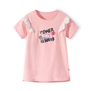 Yobeyi Girls Summer Short Sleeve Long T-Shirt Dress Thin Cotton Childrens Dress A-Line Skirt Fresh Style Baby Clothes