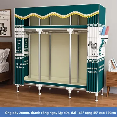 CHIZHIDU | Tủ Quần Áo Bằng Vải Khung Thép Cứng Cáp