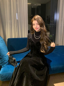 Deng Liujiu Knitted Base Layer Shirt Womens Autumn Winter Thin Long Sleeve Half High Collar Top Fashionable Versatile Slim Fit