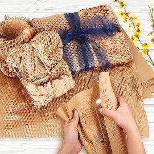 50m Honeycomb Paper Wrap Honeycomb Wrapper Kraft Paper Gift Box Wrapper Eco friendly Bubble Wrap HC01