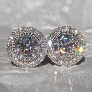 Delicate Small Round Stud Earrings Women with Shiny Cubic Zirconia Simple Versatile Accessories for Teens Fashion Jewelry