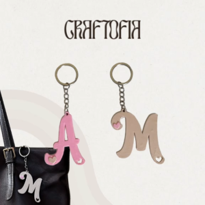 CRAFTOFIA Cute Heart Personalized Letter Keychain/ Giveaways I Premium 3D Printed PLA