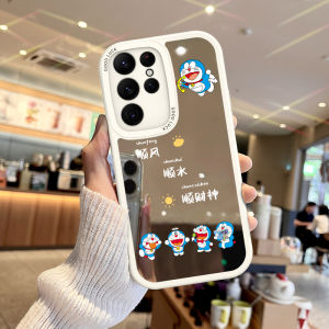 Samsung S25 Phone Case Mirror Cat Cartoon Soft Silicone Protective Cover Anti-Fall Fashion Brand S22/S23 Makeup Mirror S21