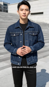 Áo Khoác Jean Nam VIET FASHION Xanh Vừa Trơn Basic Form Regular Denim Cao Cấp