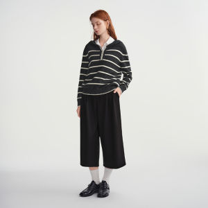 DUSHU | Relaxed Decorative Pleated Culottes Trousers