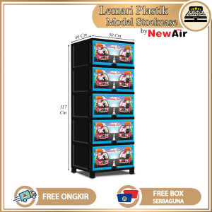 Lemari Plastik Jumbo Pakaian / Multifungsi / Serbaguna New Air Stockcase 5 Laci