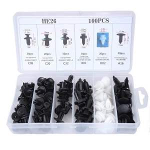 Hộp 100 Vít Nhựa Ô Tô Chống Rỉ Sét Chốt Nở Nhựa Tháo Lắp Bảo Dưỡng Dễ Dàng Có Khả Năng Chống Lại Sự Oxy Hóa