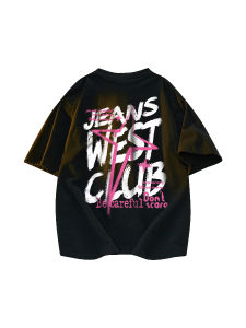 Áo Thun Cotton Tay Ngắn in Chữ Phong Cách Mỹ Mùa Hè Thường Ngày Thoáng Khí Dáng Rộng Thoải Mái Cho Thanh Thiếu Niên