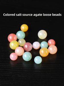 Multicolor Salt Source Agate Loose Beads Handmade Crystal Gradient Bracelet Womens Bucket Bead DIY Fashion Jewelry