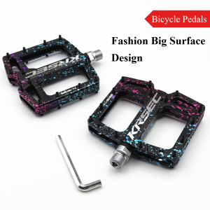 1Pair Anti-Slip Aluminum Alloy Bicycle Pedals - Wide Platform 3-Bearing 9/16in Chromoly Spindle For Downhill/MTB/BMX/Road Bike