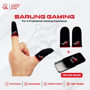 X Gaming - Free Box Kaleng Sarung Jempol Gaming Anti Keringat Basah Finger Sleeve Premium