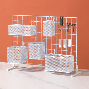 Desktop Organizer Box Hole Board Basket Kitchen Storage Rack Stand Grid Structure for Utensils And Accessories Placement