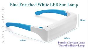 SAD Light Therapy Glasses Wearable Lamp Depression Mood Aid Relief Phototherapy Blue White LED Anti Insomnia Rechargeable Type C