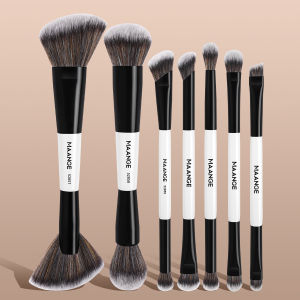 MAANGE 7pcs Premium Double Head Face Makeup Brushes Perfect for Cheek Forehead Foundation Eyeshadow Blending Deepen Contour Tool