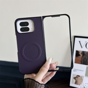 เคสโทรศัพท์พับได้ลายหนังคาร์บอนไฟเบอร์เคสสำหรับ Google 9พิกเซลพับได้หนังหน้าจอพับได้ Magsafe เคสป้องกันการกระแทกป้องกันการตกหล่นชาร์จแบบไร้สาย