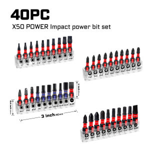 Geinxurn Impact Multi Screwdriver Bits Set Magnetic S2 Steel Insert Bits Tips and Impact Bit Holder with Base and Storage Box