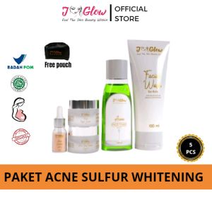 JGLOW SKINCARE PAKET EXTRA ACNE SOLUTION SULFUR - 5PCS