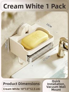 Auzzo | Wall-mounted Suction Soap Rack Dual Layer