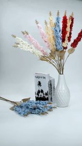 Delphinium Cabang 3 Bunga Imitasi Palsu Hyacinth Tanaman Tangkai Panjang Flower Artificial Hiasan Dekorasi Pernikahan Pelaminan Aksesoris Ruangan Rumah Cafe Ruang Tamu Artifisial Import Premium Murah