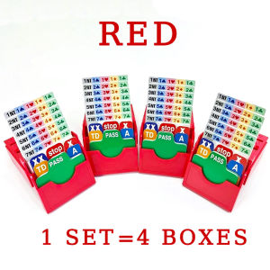 (Set of 4) Red Bridge Bidding Box with Bridge Paper Playing Cards Bridge Partner Bidding Device Official In Tournment