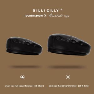BILLI ZILLY | Vintage British Autumn/Winter New Small Head PU Leather Unique Womens Beret