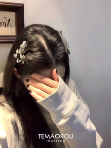 Newest Asymmetric High-end Butterfly Knot Diamond Side Bacon Bb Clip Fabric Artwork Beautiful Hair Accessory Elegant Hairpin